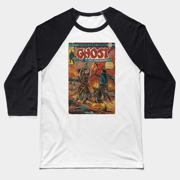 Ghost of Tsushima fan art comic cover Baseball T-Shirt by MarkScicluna